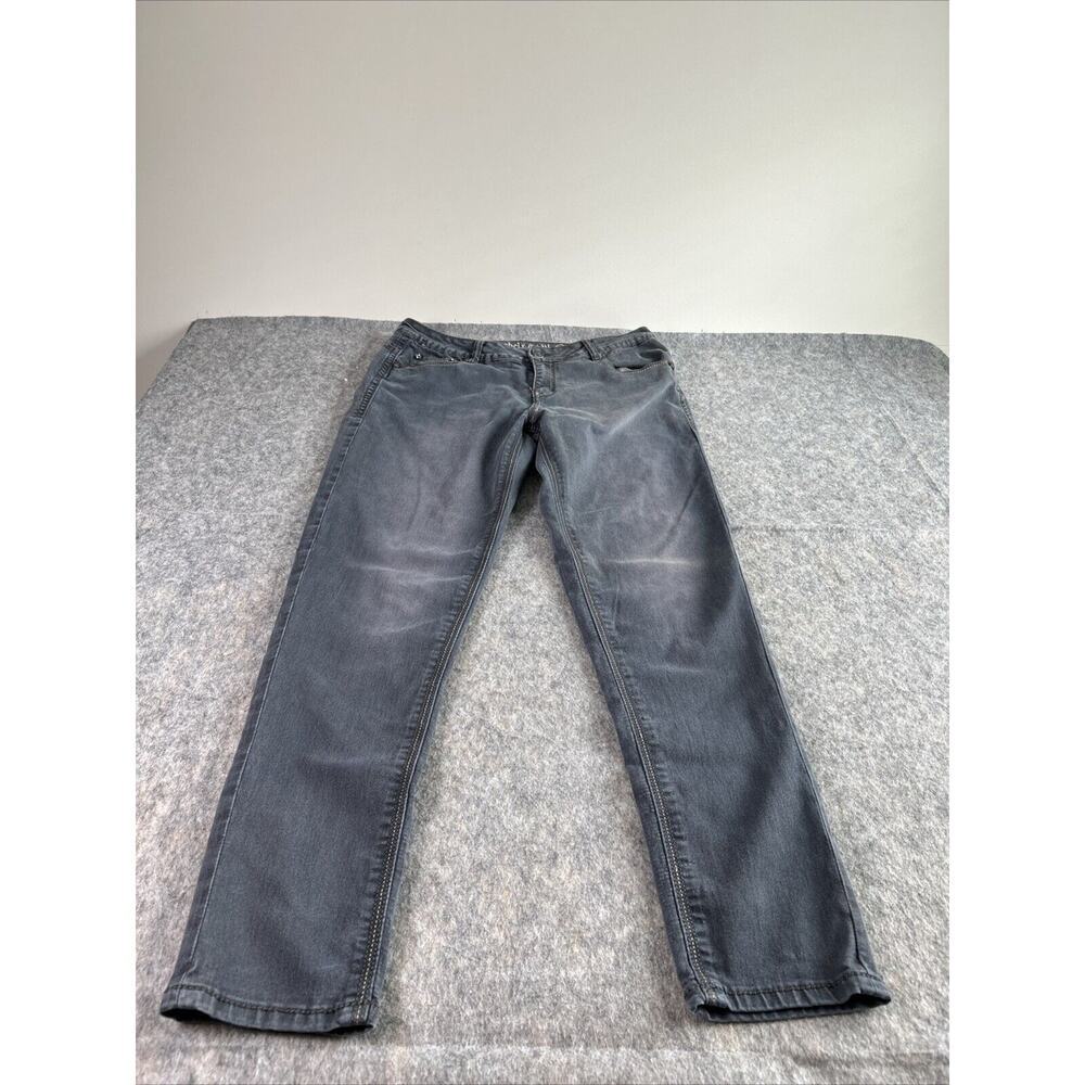 Rebel & Soul Straight Light Gray Jeweled Embroidered‎ Jeans Women's Size 10